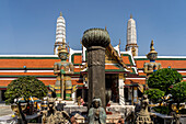 Wat Phra Kaeo, der buddhistische Tempel des Königs im alten Königspalast, Großer Palast Bangkok, Thailand, Asien  