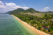 Hotels on Haad Lang Khao beach on the island of Koh Libong in the Andaman Sea, Thailand, Asia