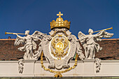 Wappen am Reichskanzleitrakt der Hofburg in Wien, Österreich, Europa