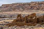 Pueblo Bonito is the largest and best-known great house in Chaco Culture National Historical Park, northern New Mexico.