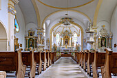 Pfarrkirche St. Johannes Nepomuk in Bayerisch Eisenstein im Bayerischen Wald in Niederbayern, Bayern, Deutschland