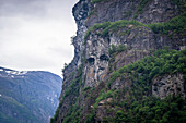 Troll mountain formation in Geiranger Fjord, Unesco World Heritage Site, Fjord, Moere and Romsdal
