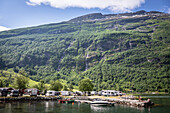 View of the campsite in Geiranger, Unesco World Heritage, Fjord, Moere and Romsdal