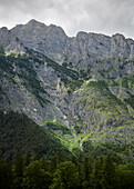 steep mountains at Koenigssee, Schönau am Koenigssee, Berchtesgaden National Park, Bavaria, Germany, Europe