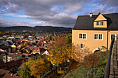 Blick auf Altstadt von Heidecksburg, Rudolstadt, Landkreis Saalfeld-Rudolstadt, Thüringen, Deutschland, Europa