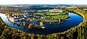 Panoramic Aerial 'Knee of the River Rhein', Kloster Rheinau, Rheinau, Switzerland
