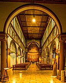 View of the interior of the church of the Abbey of St. Hildegard, Rüdesheim, World Heritage Upper Middle Rhine Valley, Hesse, Germany