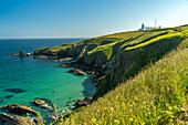 Lizard Point und Leuchtturm Lizard Lighthouse, Cornwall, England, Großbritannien, Europa  