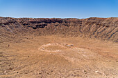 The large Barringer meteor crater in Arizona.