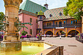 Schwendi fountain in Little Venice of Colmar in Alsace, France