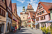St. Mark&#39;s Tower and historical buildings in Rothenburg ob der Tauber, Middle Franconia, Bavaria, Germany