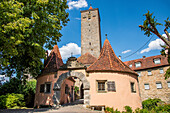 Castle gate in Rothenburg ob der Tauber, Middle Franconia, Bavaria, Germany