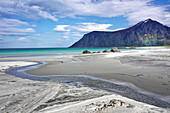 Norwegen, Nordland, Lofoten, Flakstadøy, Skagsanden Strand