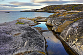 Norway, Finnmark, evening light at the coastal village of Bugøynes