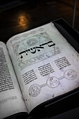 UNESCO World Heritage Site &quot;Jewish-Medieval Heritage in Erfurt&quot;, Hebrew writings in the dance hall in the Old Synagogue, Erfurt, Thuringia, Germany