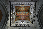 Großbritannien, Wales, Pembrokeshire, Kathedrale von St Davids,  Decke des Vierungsturmes, steinernes Fächergewölbe