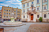 Residenzplatz and Prince-Bishop's Residence in Passau, Bavaria, Germany