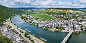 Panorama of the Grevenburg ruins on Traben-Trarbach, Moselle, Bernkastel-Wittlich district, Rhineland-Palatinate, Germany, Europe