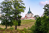Wallfahrtskirche des hl. Johannes von Nepomuk auf Zelená Hora in Žďár nad Sázavou in der Böhmisch-Mährischen Höhe in Tschechien