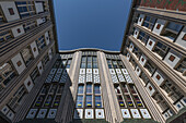 The facades of the Hakeschen Höfe in Berlin, Germany.