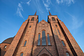 Roskilde Cathedral from the 13th century. is the most important church in Denmark and a UNESCO World Heritage Site,