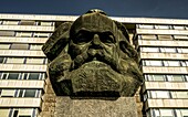 Karl Marx monument by Soviet sculptor Lew Kerbel (1971) in the city center of Chemnitz, Saxony, Germany