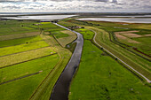 Halbinsel Nordstrand aus der Luft gesehen, Kreis Nordfriesland, Schleswig-Holstein, Deutschland, Europa