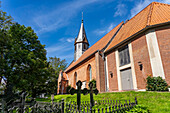 Die St.-Vinzenz-Kirche in Odenbüll, Halbinsel Nordstrand, Kreis Nordfriesland, Schleswig-Holstein, Deutschland, Europa