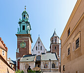 Cathedral on the Wawel Plateau (Wzgórze Wawelskie) in the Old Town of Kraków in Poland