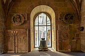 Bell in the interior of the Kilianskirche in Heilbronn, Baden-Württemberg, Germany