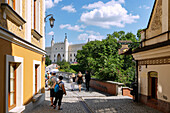 Burggasse (Grodzka) und Schloss von Lublin (Zamek Lubelski) in Lublin in der Wojewodschaft Lubelskie in Polen