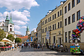 Kraków Suburb (Krakowskie Przedmieście) with Church of the Holy Spirit (Kościół Świętego Ducha) in Lublin in the Lubelskie Voivodeship of Poland