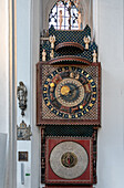 Astronomical clock in the interior of St. Mary's Church (Kościół Mariacki) in the Law Town (Główne Miasto) in Danzig (Gdańsk) in the Pomorskie Voivodeship of Poland