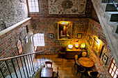 Water tower (Wieza Wodna), staircase to the viewing platform with pictures of Nicholas Copernicus in Frombork (Frauenburg) in the Warmińsko-Mazurskie Voivodeship in Poland