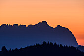 Silhouettes of the Wilder Kaiser, Wildschönauer Höhenweg, Wildschönau, Kitzbühel Alps, Tyrol, Austria