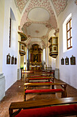 Tourist boat trip/shipping on the Königssee, Königssee with St. Bartholomä Church from the inside in front of the Watzmann east wall, Königssee, Berchtesgaden National Park, Berchtesgaden Alps, Upper Bavaria, Bavaria, Germany