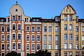 Schöne Häuser aus der Gründerzeit beim Wirkbau, Chemnitz, Sachsen, Deutschland, Europa