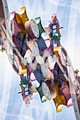 Double exposure of abandoned and discarded neon signs in the Neon Museum aka Neon boneyard in Las Vegas, Nevada.