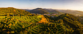 Mountainside at sunset over Lautenbach, Oberkirch, Renchtal, Baden-Württemberg, Germany