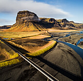 Ring road along the mountains, Iceland
