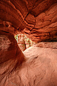 Rock cave at Altschlossfelsen, Palatinate Forest, Rhineland-Palatinate, Germany