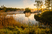 Sonnenaufgang im Erdekaut, Eisenberg, Rheinland-Pfalz, Deutschland