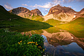 Sonnenuntergang am Rappensee, Oberstdorf, Allgäu, Bayern, Deutschland