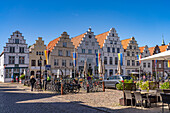 Gabled houses on the market square in Friedrichstadt, Nordfriesland district, Schleswig-Holstein, Germany, Europe