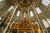 High altar Passion and Resurrection of Jesus in the Protestant parish church of St. Michael, Schwäbisch Hall, Baden-Württemberg, Germany