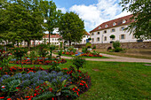 Spa park in the Bavarian state spa Bad Bocklet, Bad Kissingen district, Lower Franconia, Franconia, Bavaria, Germany