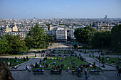 View over Louise Michel Park from Sacré-Cœur de Montmartre Basilica, Paris, Île-de-France, France, Europe