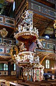 Pulpit decorated with figures, Evangelical Peace Church of the Holy Trinity (Kościół Pokoju; Kosciol Pokoju) in Świdnica (Schweidnitz, Swidnica) in the Dolnośląskie Voivodeship of Poland