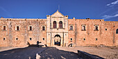Kloster Arkadi, architektonisch bemerkenswertes, historisches orthodoxes Kloster und Kirche aus dem 16. Jh.; Arkadi, Kreta, Griechenland