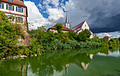 Stadtpfarrkirche St. Johannes Baptista in der Weinstadt Hammelburg, Landkreis Bad Kissingen, Unterfranken, Franken, Bayern, Deutschland